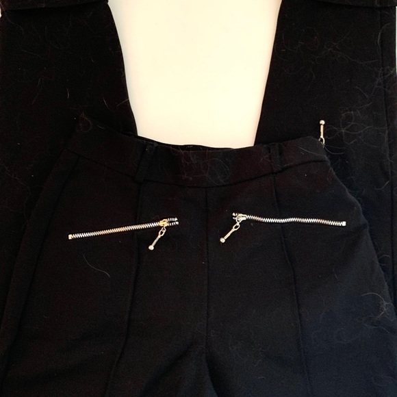 Ann Taylor Black Skinny Cropped Cuffed Pants - Picture 2 of 5